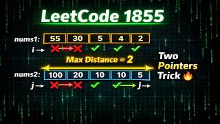 Leetcode 1855. Maximum Distance Between a Pair of Values