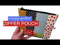 How to sew a scrappy fabric quilted zipper pouch