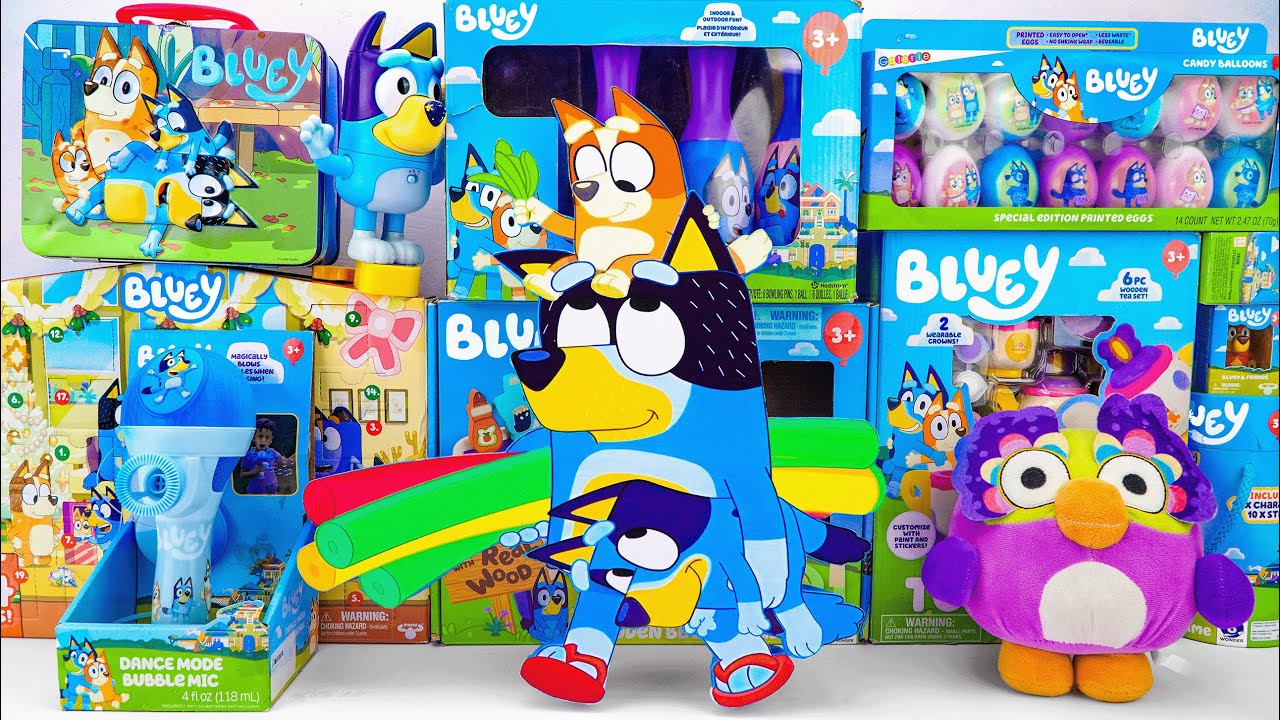 Bluey Toy Collection Unboxing Review 💙 Mystery Bandit Bluey Bingo Box ...