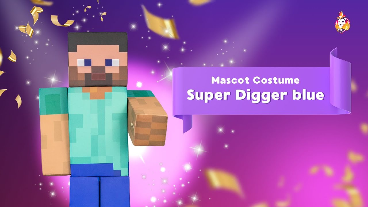 Super Digger blue Mascot Costume - YouTube