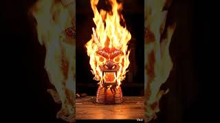Burning a Dragon Head Made From 10,000 Matchsticks 🔥#matchstickcraft #shorts