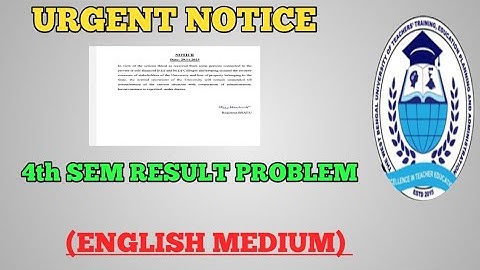 Bsaeu urgent notice / Bed 4th Sem result problem