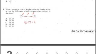 ACT Test 1 Math. Question 9.