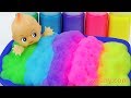 Baby Doll Color Foam Bubble Bath Time Kinder Suprise Eggs Learn Colors Baby Finger Song for Children