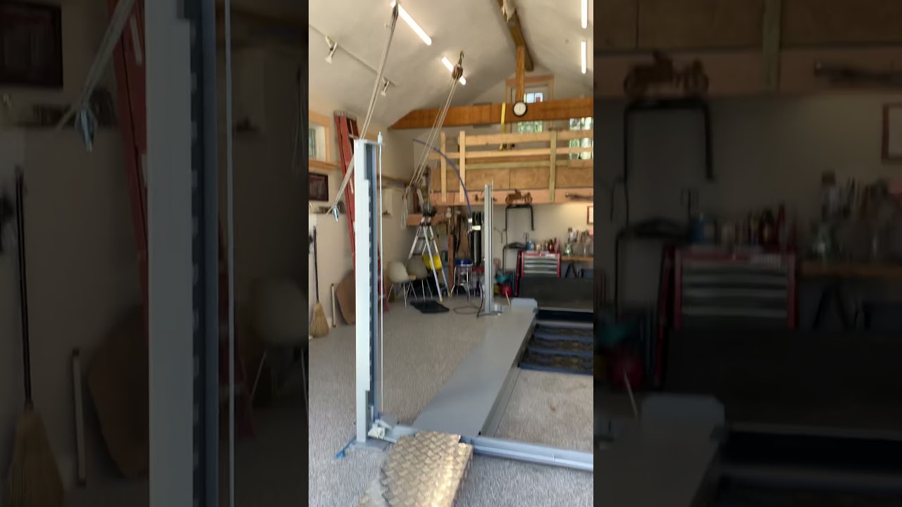 Parking Lift Delivered and rolled into garage completely assembled.