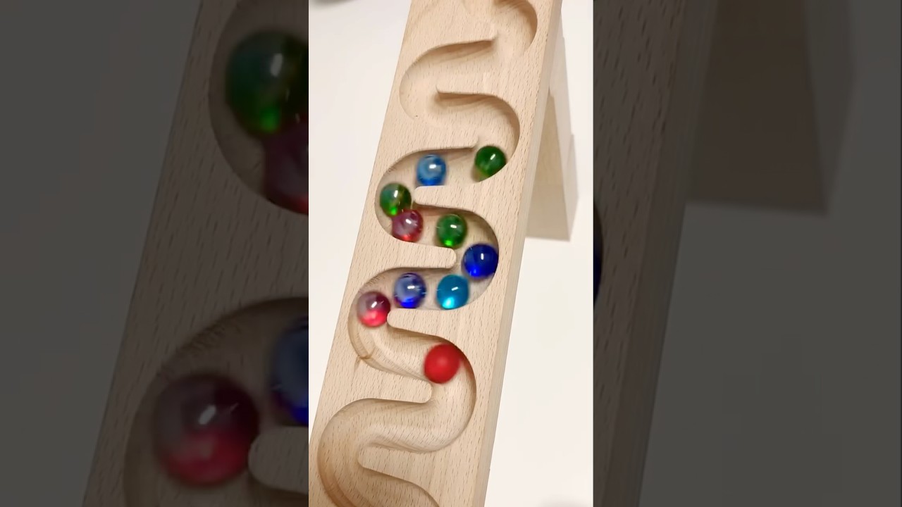marble Run Race ASMR ♡ Wooden Wave Course ♡ Colorful Marbles #marblerun #marblerunrace #asmr