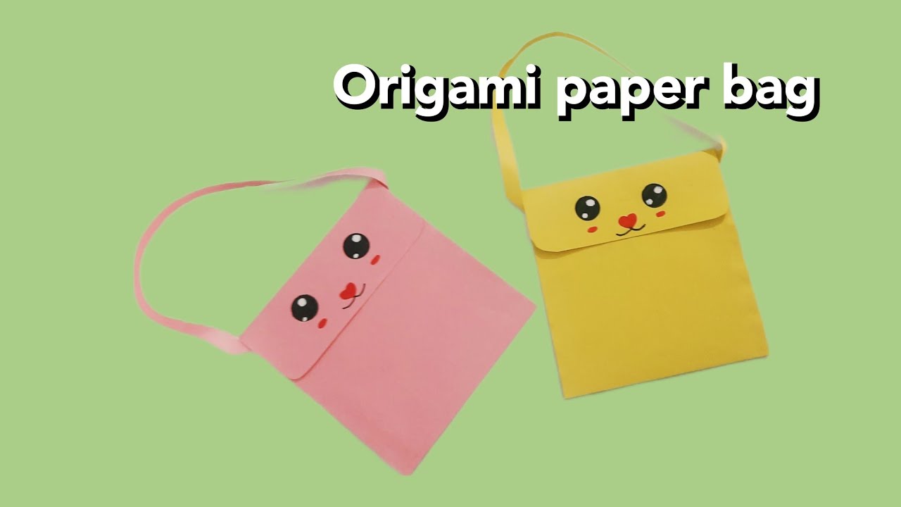 DIY Origami Bag/paper bag/easy origami paper bag. YouTube