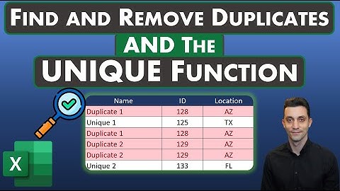 Excel Tips - Find and Remove Duplicate Values | UNIQUE Function