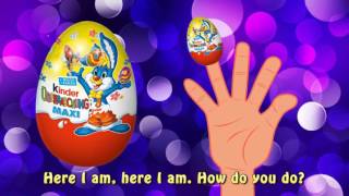 Surprise Egg Finger Family Nursery Rhyme Song Kinder Surprise Chocolate Egg Lolipop
