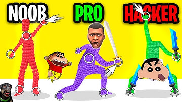 SHINCHAN UPGRADING from NOOB fighter to GOD fighter in POSE FIGHT 3D | NOOB VS PRO VS HACKER