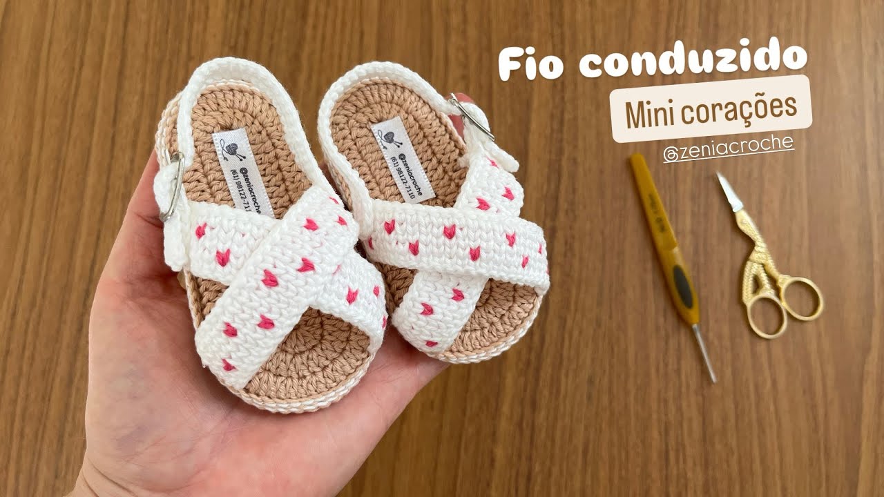 Mini coração de crochê | Fio conduzido @zeniacroche