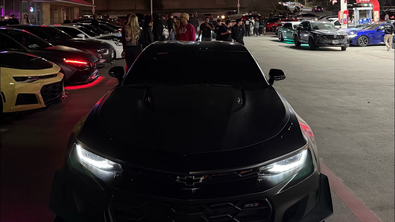 I ALMOST GOT A CAR MEET SHUTDOWN BY COPS IN MY CAMARO ZL1 - YouTube