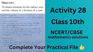 Maths Lab Activity 28 Class 10// Maths Practical// Class 10 Maths Activity Solution// CBSE board