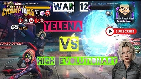 Yelena Vs High Evolutionary Node 41 | War 12 | Marvel Contest Of Champions 