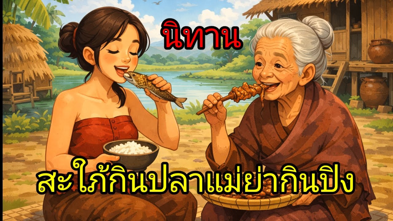 นิทานเรื่อง"สะใภ้กินปลาแม่ย่ากินปิง