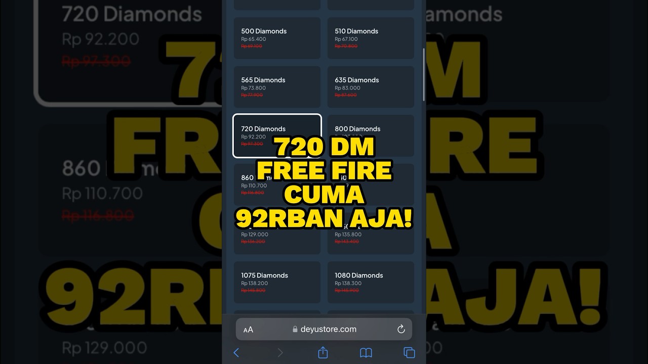 TEMPAT TOP UP FREE FIRE TERMURAH ! CARA BELI DIAMOND FF MURAH TERPERCAYA BISA BAYAR PAKAI PULSA