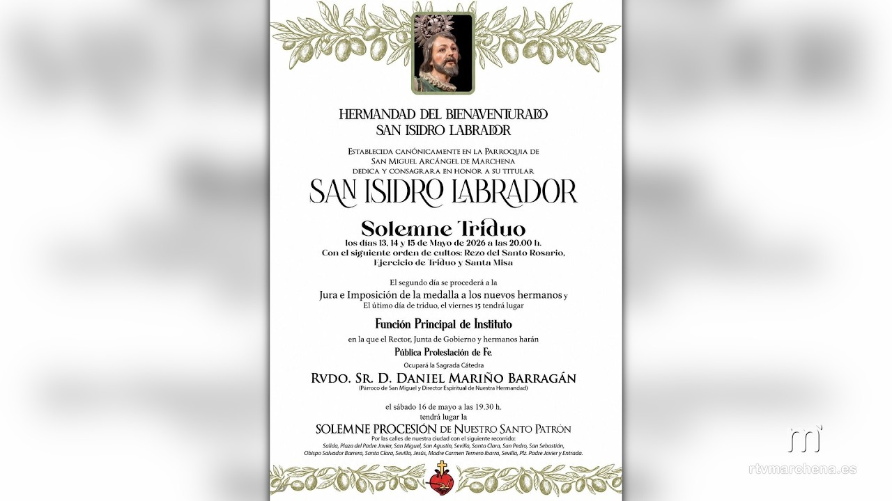 San Isidro procesionará este sábado tras la celebración de su Triduo esta semana