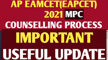 AP EAMCET 2021 MPC Counselling Useful Update