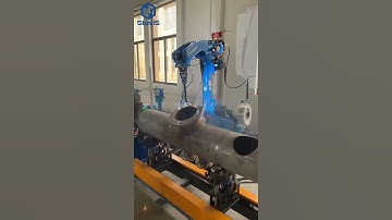 [SteviS Laser] Industrial 6-axis welding robot with laser scanning device, welding thick steel pipes
