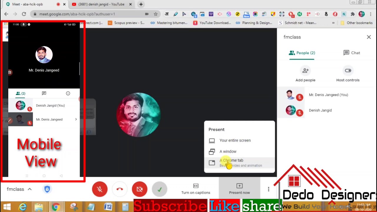 how to share presentation in google meet with audio