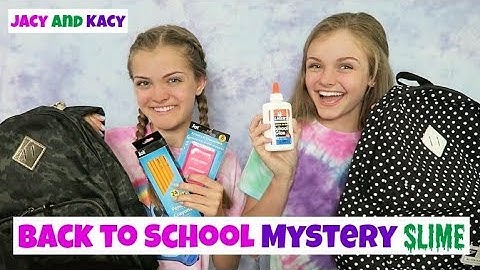 Back to School Mystery Slime Challenge ~ Jacy and Kacy