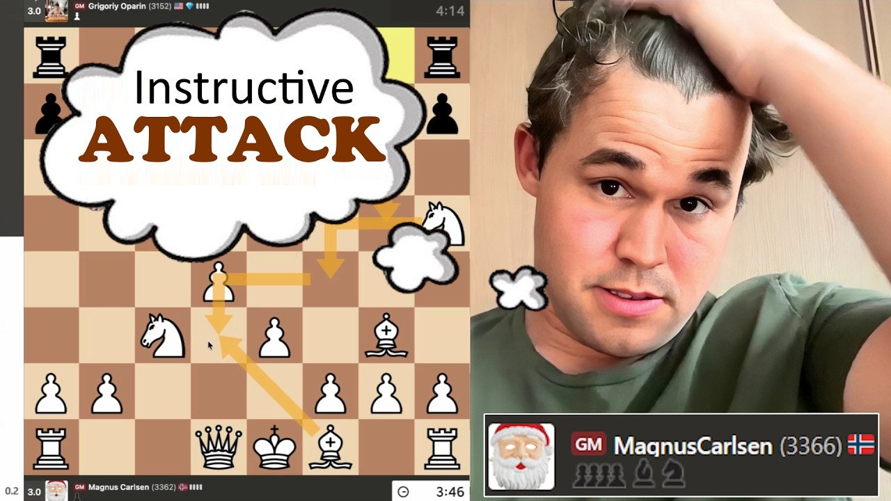 Instructive ATTACK! GM Magnus Carlsen vs GM Grigoriy Oparin