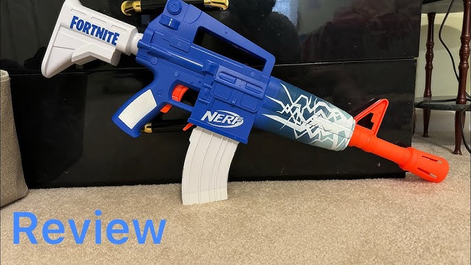 Nerf Fortnite Blue Shock Unboxing & Review (also, I play Fortnite) 