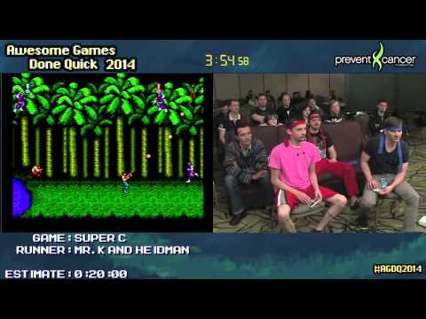 Super C :: Live Co-op SPEED RUN (0:14:40) [NES] ft. Heidman & Mr K #AGDQ 2014