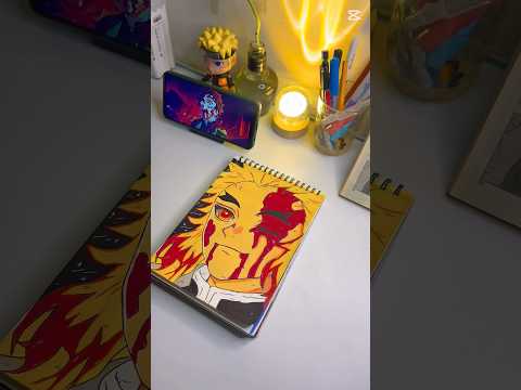 Rengoku drawing colour 🥰art anime from #demonslayer #youtubeshorts #like #shortvideo #rengoku ✍️