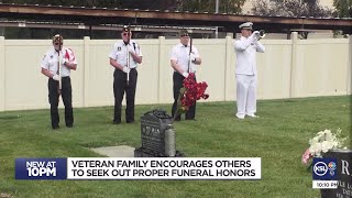 Veteran family encourages others to seek out proper funeral honors