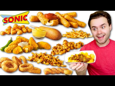 I Tried All 10 Sides From SONIC DRIVE-IN! Which Is The Best? - Full Menu Review!