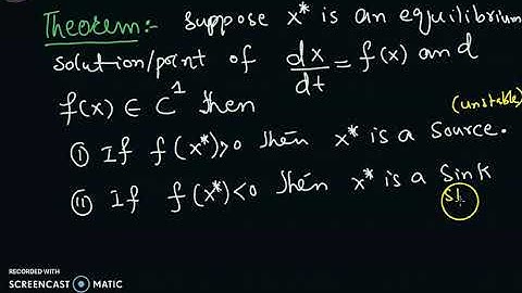 Linearization Theorem || Critera for sink or source points || Linear Dynamical systems || Stability