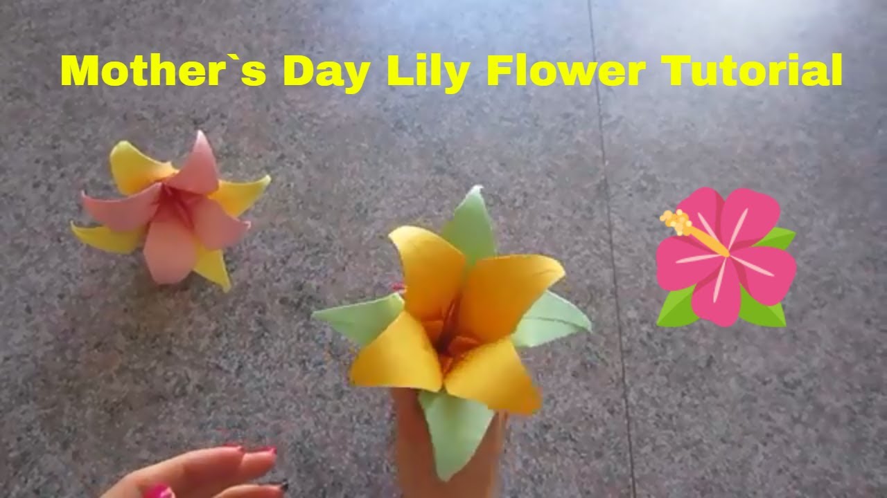 Mother`s Day Lily Flower Origami Tutorial 5 minute crafts - YouTube