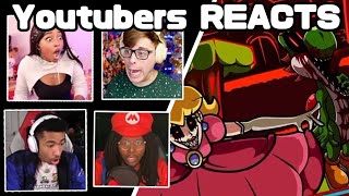 YOUTUBERS REACTS to Peach & Yoshi taking over Mario during Starman Slaughter (Reaction Compilation)