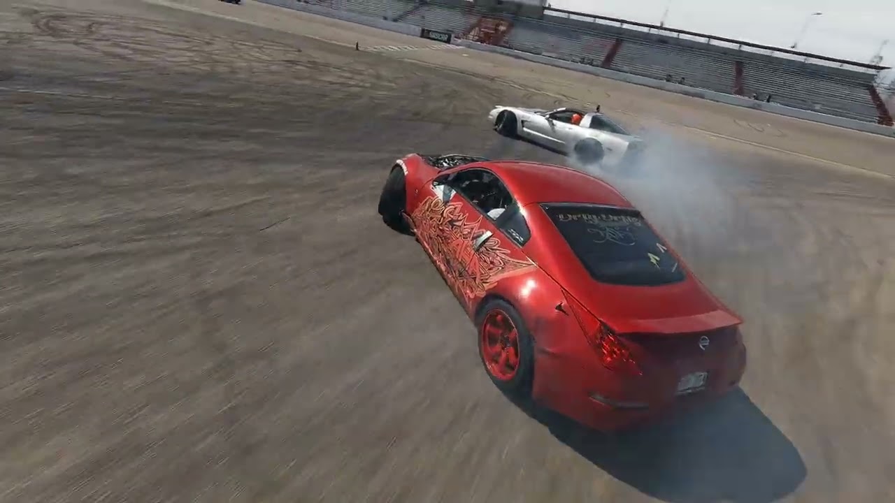 Cars drifting on a track