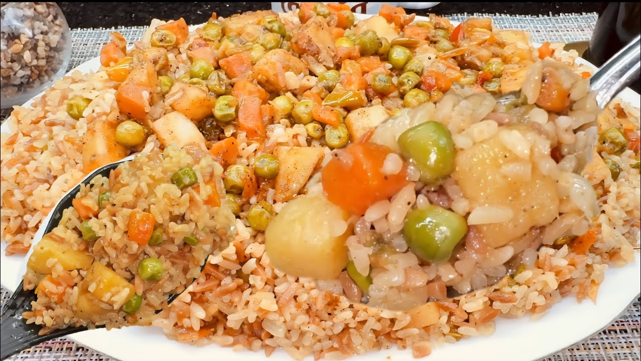 فكرة اكله جديده لذيذه جدا ✅️برياني صيامي سهل وسريع‼️أحلا غداء ف نص ساعه #وصفات #إقتصادية 