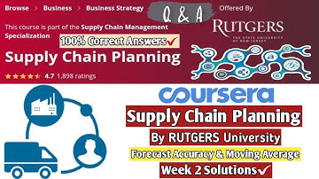 Supply Chain Planning | Rutgers University | Coursera | Week 2 Quiz Answers