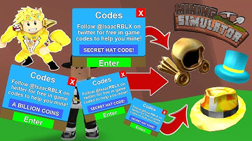 ALL LIMITED EDITION HAT CODES in Mining Simulator!