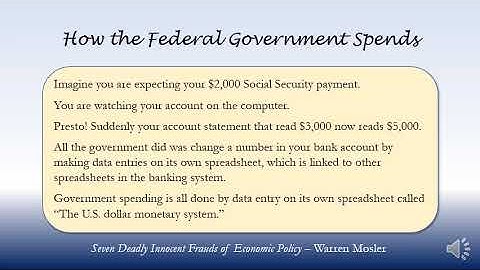 How the Federal Government Spends - Warren Mosler