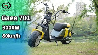: #GaeaCycle #Citycoco Gaea 701 3000W 80km/h Street Legal Fat Tire Electric Motorcycle Scooter