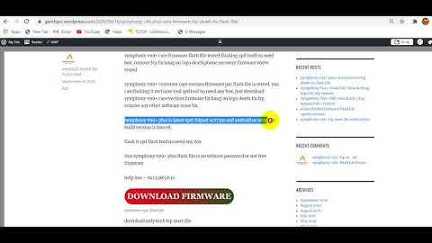 Symphony v99+ plus care firmware frp death fix flash file