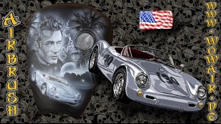 Airbrush by Wow No.611 Harley Bike Gas Tank James Dean with english commentary