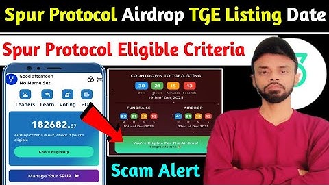 ▶️Spur Protocol Airdrop TGE Listing Updates ✅ | Spur Protocol Airdrop Eligibility Criteria ✅