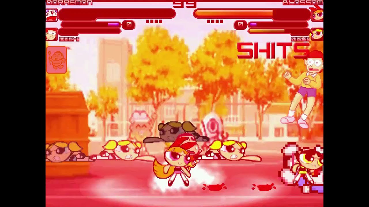 M.U.G.E.N: Doraemon, Nobita & Shinnosuke vs Blossom, Bubbles & Buttercup