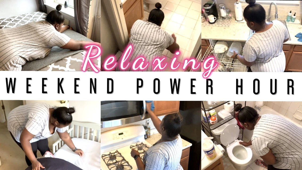 RELAXING WEEKEND POWER HOUR || CLEAN WITH ME || CLEANING MOTIVATION || SHE SHE ROSE