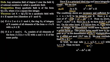 Integers in Quadratic Fields