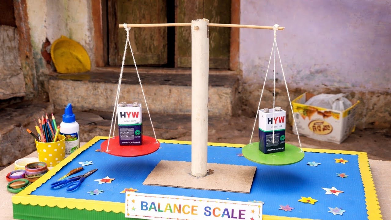 DIY Balance Scale Science Project | Simple Weighing Scale at Home - YouTube