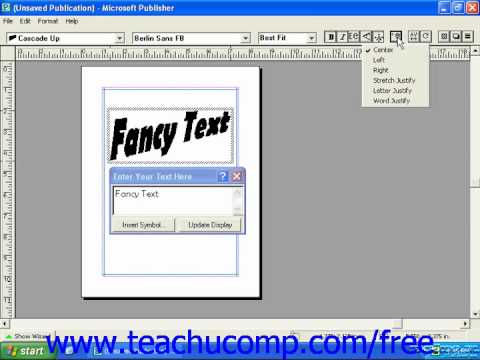 Publisher 2003 Tutorial Using WordArt 2000 Microsoft Training Lesson 7.7