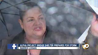 Alpha project bridge shelter prepares for storm