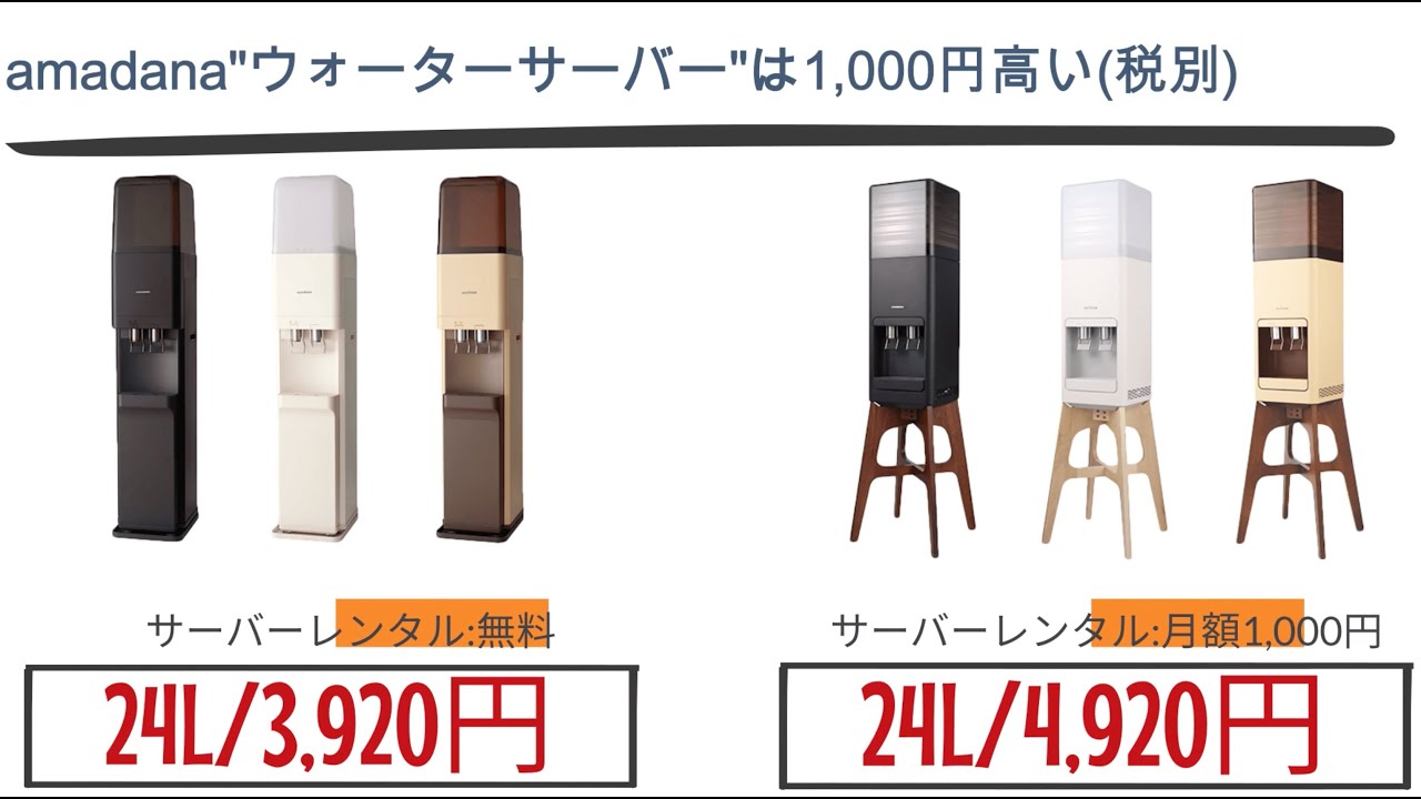 amadanaアマダナウォーターサーバー同士で比較【2種類あるんです